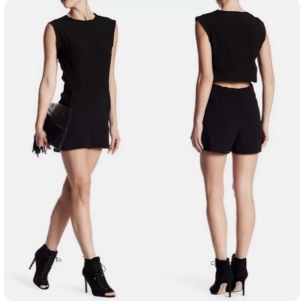 Veronica Beard Yardia Romper with Open Back.